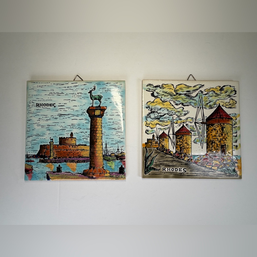 Handmade Ceramic Greek VTG Tiles by Neofitou Keramik| Rhodes, Greece|Wall Decor